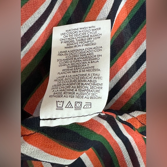 Cabi Ultimate Blouse Style 5519‎ Large Striped Sheer Popover Lightweight - Picture 11 of 11